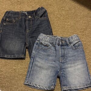 Kids Denim Shorts Set - Dark Blue and Light Blue